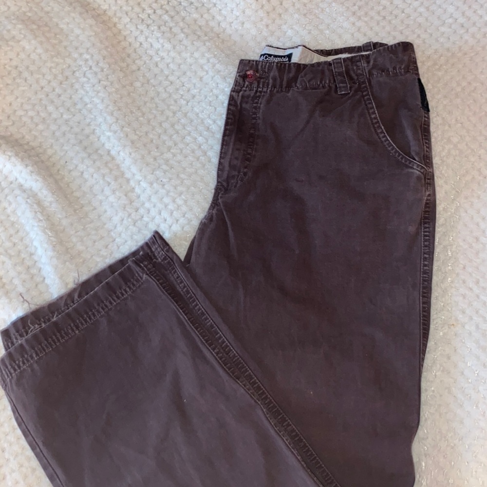 brown worn columbia cargo pants